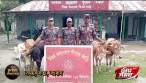 কুড়িগ্রামে ১ কোটি ৭১ লক্ষাধিক টাকার ভারতীয় পণ্য জব্দসহ আটক ৫