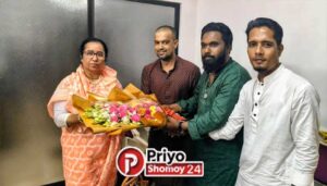 নিলুফার চৌধুরী মনির সঙ্গে জিয়া সাইবার ফোর্স নেতা শুভ পাঠানের মতবিনিময়
