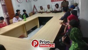 শ্যামনগরে শিশু সাংবাদিক দলের সাথে উপজেলা প্রেসক্লাব সাংবাদিকদের মিটিং