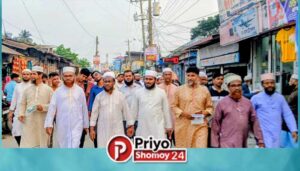 ময়মনসিংহের ১১ দলের মহাসমাবেশ সফল করতে কটিয়াদীতে জামায়াতের মিছিল ও লিফলেট বিতরণ