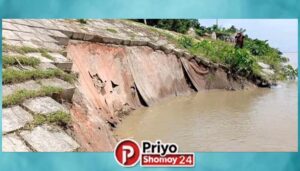 ব্রহ্মপুত্রের রক্ষা বাঁধে ফের ধস, দুশ্চিন্তায় নদীতীরের বাসিন্দারা