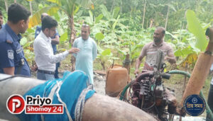 সরকারি খাল ভরাটের দায়ে বালু ব্যবসায়ীকে ২ লাখ টাকা জরিমানা, ড্রেজার মেশিন অকেজো