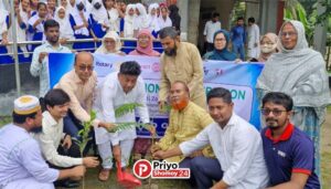 চাঁদপুর রোটারেক্ট ক্লাবের আয়োজনে শাহতলী জোবাইদা বালিকা উবিতে জাতীয় বৃক্ষরোপণ কর্মসূচী উদ্বোধন