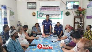 শ্যামনগর উপজেলা প্রেসক্লাবের সাংবাদিকদের সাথে নবাগত ওসির মতবিনিময়