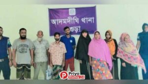আদমদীঘি থানা পুলিশের বিশেষ অভিযানে নারী সহ গ্রেপ্তার-৮