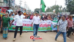 শ্যামনগরে ৫ আগস্ট জুলাই গণঅভ্যুত্থান দিবস উপলক্ষে সমাবেশ ও গণমিছিল